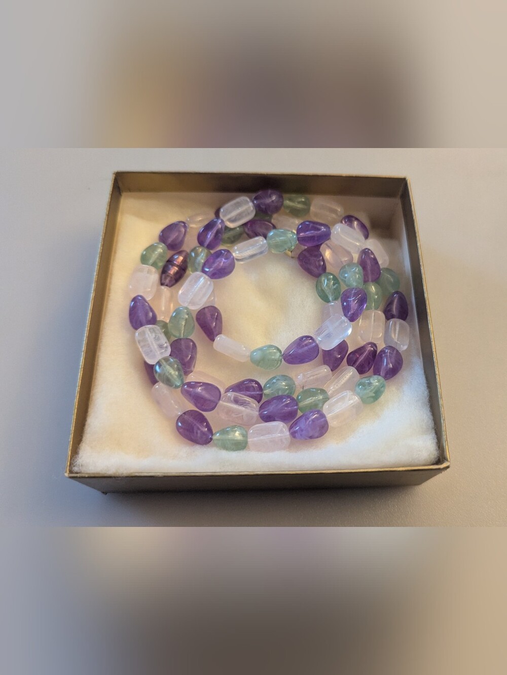 Vintage 1982 Fashion Jewelry by AVON Tourmaline Impression Necklace 35" Long